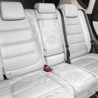 Philippines Barong Style Back Car Seat Cover with Polynesian Art and Leaf Motif White Color LT03 - Polynesian Pride