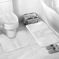 Philippines Barong Style Bathroom Set with Polynesian Art and Leaf Motif White Color