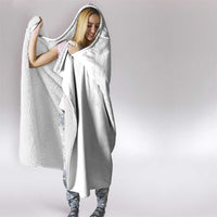 Philippines Barong Style Hooded Blanket with Polynesian Art and Leaf Motif White Color