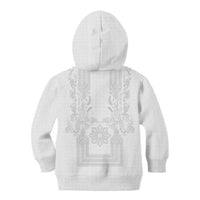 Philippines Barong Style Kid Hoodie with Polynesian Art and Leaf Motif White Color LT03 - Polynesian Pride