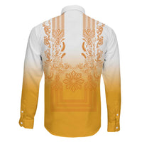 Philippines Barong Style Family Matching Summer Maxi Dress and Hawaiian Shirt with Polynesian Art and Leaf Motif Yellow Color LT03 - Polynesian Pride