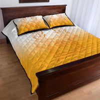 Philippines Barong Style Quilt Bed Set with Polynesian Art and Leaf Motif Yellow Color