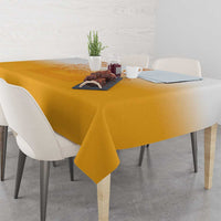Philippines Barong Style Tablecloth with Polynesian Art and Leaf Motif Yellow Color