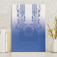 Philippines Barong Style Canvas Wall Art with Polynesian Art and Leaf Motif Blue Color LT03 Without Frame Blue - Polynesian Pride