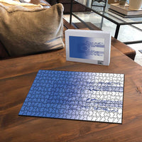 Philippines Barong Style Puzzle with Polynesian Art and Leaf Motif Blue Color
