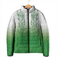 Philippines Barong Style Padded Jacket with Polynesian Art and Leaf Motif Green Color LT03 - Polynesian Pride