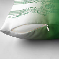 Philippines Barong Style Pillow Cover with Polynesian Art and Leaf Motif Green Color LT03 - Polynesian Pride
