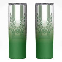 Philippines Barong Style Skinny Tumbler with Polynesian Art and Leaf Motif Green Color LT03 Green - Polynesian Pride