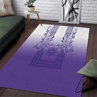 Philippines Barong Style Area Rug with Polynesian Art and Leaf Motif Purple Color LT03 Purple - Polynesian Pride