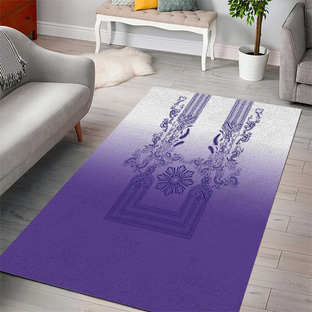 Philippines Barong Style Area Rug with Polynesian Art and Leaf Motif Purple Color LT03 - Polynesian Pride