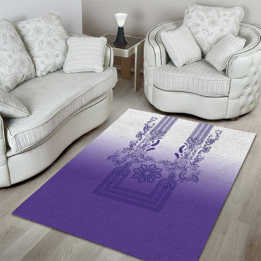 Philippines Barong Style Area Rug with Polynesian Art and Leaf Motif Purple Color LT03 - Polynesian Pride