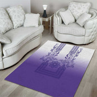 Philippines Barong Style Area Rug with Polynesian Art and Leaf Motif Purple Color LT03 - Polynesian Pride