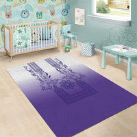 Philippines Barong Style Area Rug with Polynesian Art and Leaf Motif Purple Color LT03 - Polynesian Pride