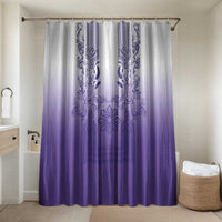 Philippines Barong Style Bathroom Set with Polynesian Art and Leaf Motif Purple Color