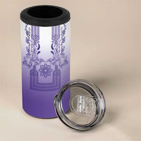 Philippines Barong Style 4 in 1 Can Cooler Tumbler with Polynesian Art and Leaf Motif Purple Color LT03 - Polynesian Pride