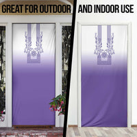 Philippines Barong Style Door Cover with Polynesian Art and Leaf Motif Purple Color