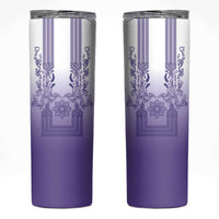 Philippines Barong Style Skinny Tumbler with Polynesian Art and Leaf Motif Purple Color LT03 Purple - Polynesian Pride