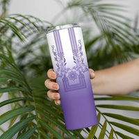 Philippines Barong Style Skinny Tumbler with Polynesian Art and Leaf Motif Purple Color LT03 - Polynesian Pride