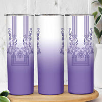 Philippines Barong Style Skinny Tumbler with Polynesian Art and Leaf Motif Purple Color LT03 - Polynesian Pride