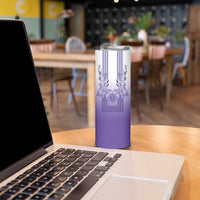 Philippines Barong Style Skinny Tumbler with Polynesian Art and Leaf Motif Purple Color LT03 - Polynesian Pride