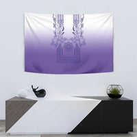 Philippines Barong Style Tapestry with Polynesian Art and Leaf Motif Purple Color