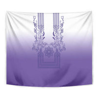 Philippines Barong Style Tapestry with Polynesian Art and Leaf Motif Purple Color
