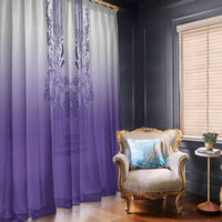 Philippines Barong Style Window Curtain with Polynesian Art and Leaf Motif Purple Color LT03 - Polynesian Pride