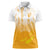 Philippines National Costume Style Women Polo Shirt Barong Tagalog and Eagle Feather Yellow Color
