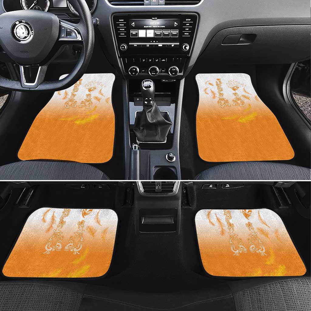 Philippines National Costume Style Car Mats Barong Tagalog and Eagle Feather Orange Color