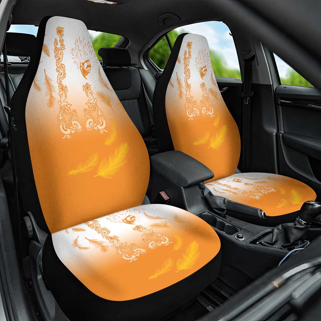 Philippines National Costume Style Car Seat Cover Barong Tagalog and Eagle Feather Orange Color