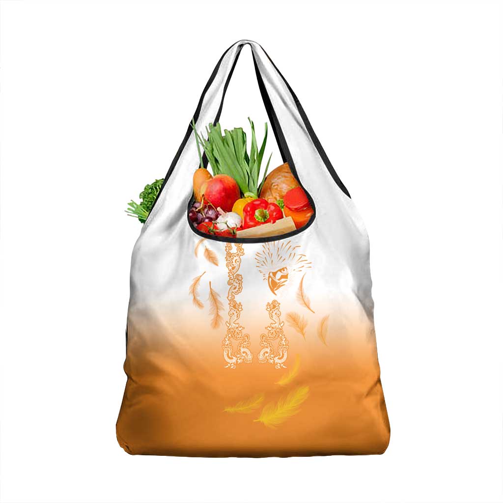 Philippines National Costume Style Grocery Bag Barong Tagalog and Eagle Feather Orange Color
