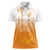 Philippines National Costume Style Women Polo Shirt Barong Tagalog and Eagle Feather Orange Color