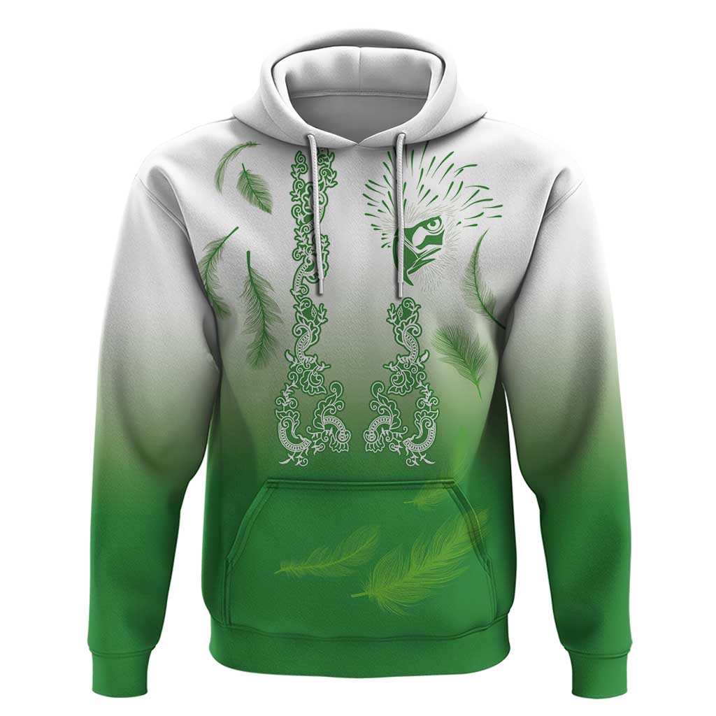 Philippines National Costume Style Hoodie Barong Tagalog and Eagle Feather Green Color