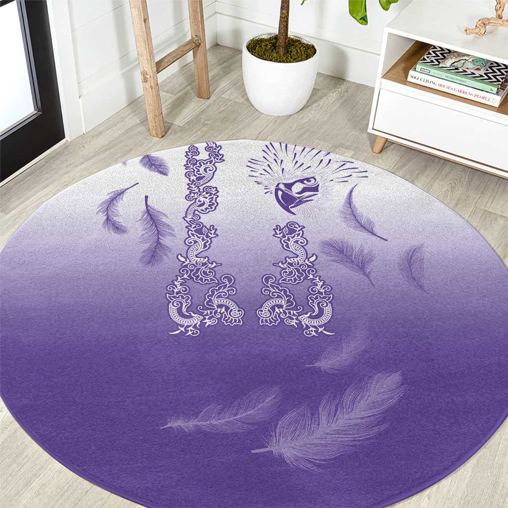 Philippines National Costume Style Round Carpet Barong Tagalog and Eagle Feather Purple Color