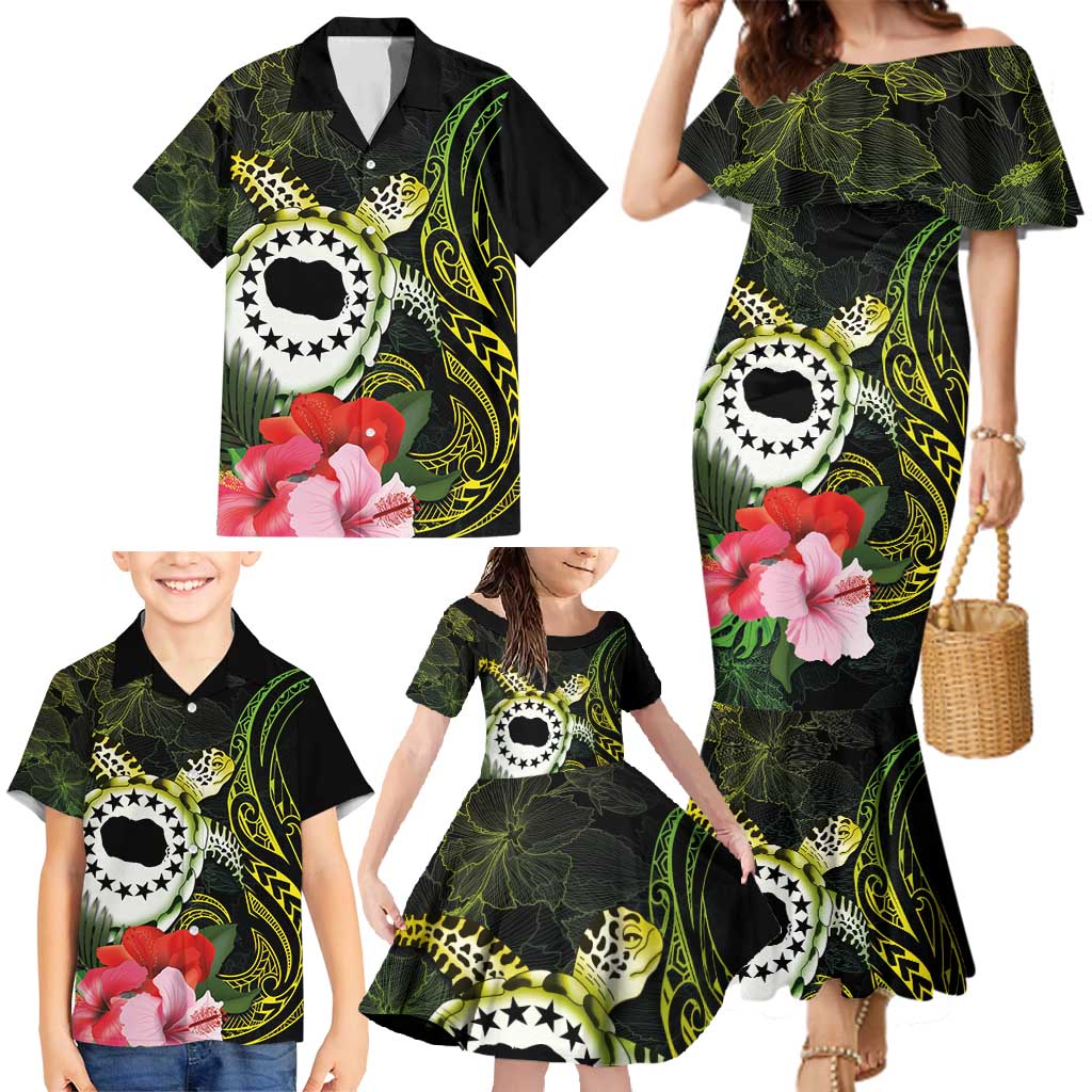 Kia Orana Cook Islands Family Matching Mermaid Dress and Hawaiian Shirt Turtle and Hibiscus Polynesian Pattern LT03 - Polynesian Pride