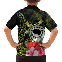 Kia Orana Cook Islands Family Matching Off The Shoulder Long Sleeve Dress and Hawaiian Shirt Turtle and Hibiscus Polynesian Pattern LT03 - Polynesian Pride