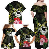 Kia Orana Cook Islands Family Matching Off Shoulder Maxi Dress and Hawaiian Shirt Turtle and Hibiscus Polynesian Pattern LT03 - Polynesian Pride