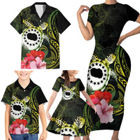 Kia Orana Cook Islands Family Matching Short Sleeve Bodycon Dress and Hawaiian Shirt Turtle and Hibiscus Polynesian Pattern LT03 - Polynesian Pride