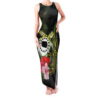 Kia Orana Cook Islands Family Matching Tank Maxi Dress and Hawaiian Shirt Turtle and Hibiscus Polynesian Pattern LT03 Mom's Dress Yellow - Polynesian Pride