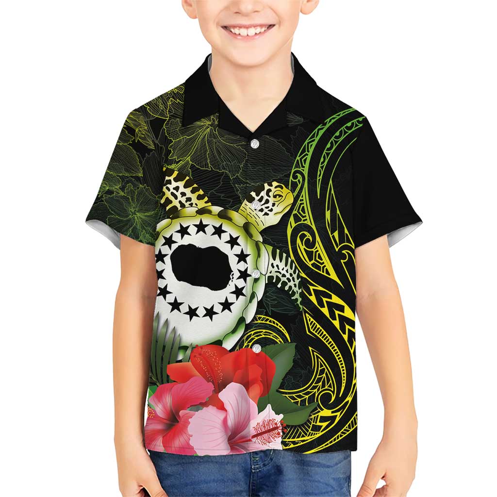 Kia Orana Cook Islands Hawaiian Shirt Turtle and Hibiscus Polynesian Pattern