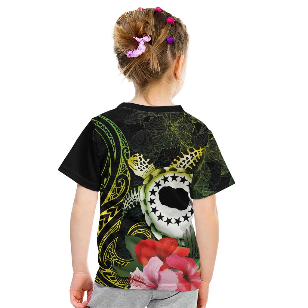 Kia Orana Cook Islands Kid T Shirt Turtle and Hibiscus Polynesian Pattern LT03 - Polynesian Pride