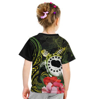 Kia Orana Cook Islands Kid T Shirt Turtle and Hibiscus Polynesian Pattern LT03 - Polynesian Pride