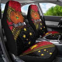 Papua New Guinea Goroka Show Car Seat Cover Bird-of-paradise and Melanesian Tattoo Pattern LT03 - Polynesian Pride