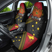 Papua New Guinea Goroka Show Car Seat Cover Bird-of-paradise and Melanesian Tattoo Pattern LT03 - Polynesian Pride