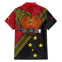 Papua New Guinea Goroka Show Family Matching Off Shoulder Maxi Dress and Hawaiian Shirt Bird-of-paradise and Melanesian Tattoo Pattern LT03 - Polynesian Pride