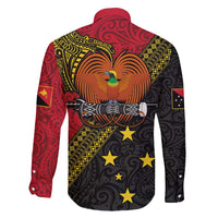 Papua New Guinea Goroka Show Family Matching Off Shoulder Maxi Dress and Hawaiian Shirt Bird-of-paradise and Melanesian Tattoo Pattern LT03 - Polynesian Pride