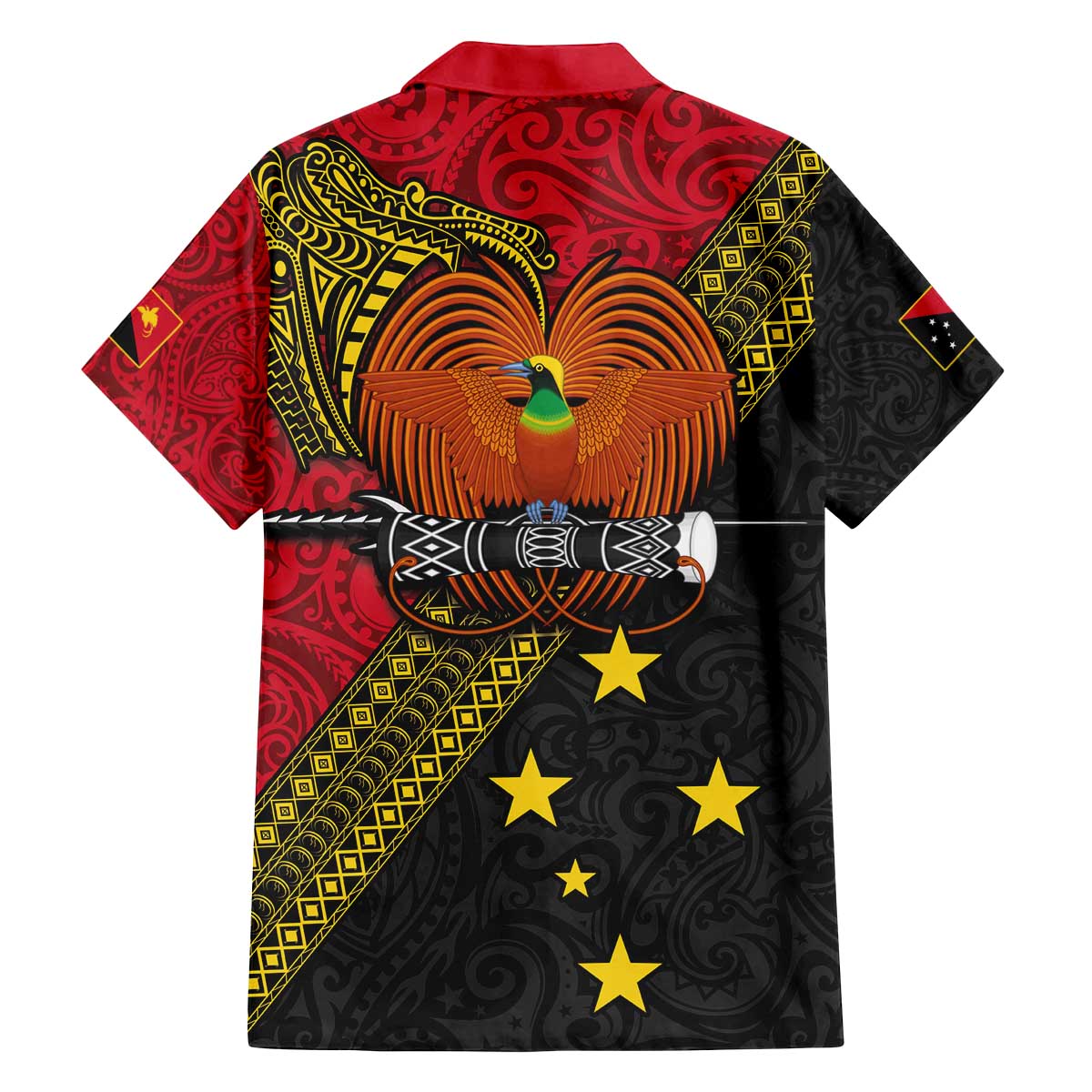 Papua New Guinea Goroka Show Family Matching Puletasi and Hawaiian Shirt Bird-of-paradise and Melanesian Tattoo Pattern LT03 - Polynesian Pride