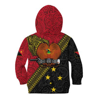 Papua New Guinea Goroka Show Kid Hoodie Bird-of-paradise and Melanesian Tattoo Pattern LT03 - Polynesian Pride