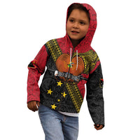 Papua New Guinea Goroka Show Kid Hoodie Bird-of-paradise and Melanesian Tattoo Pattern LT03 - Polynesian Pride