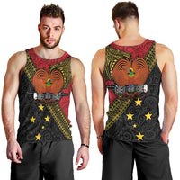 Papua New Guinea Goroka Show Men Tank Top Bird-of-paradise and Melanesian Tattoo Pattern LT03 - Polynesian Pride